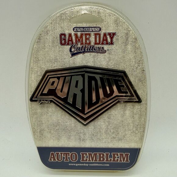 Purdue University Boilermakers Chrome Auto Emblem Game‎ Day Outfitters Note - Picture 1 of 2